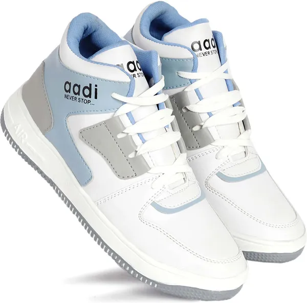 White_&_Natural_Synthetic_Leather_Lace-Ups_Sneakers_For_Men