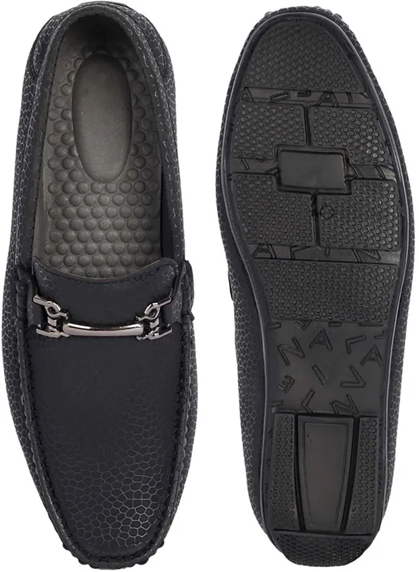 Natural_&_Black_Synthetic_Leather_Slip-On_Loafers_For_Men