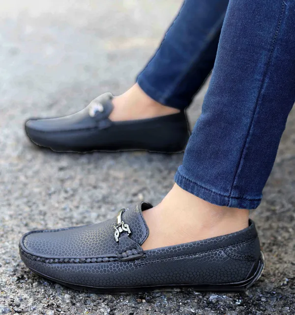 Natural_&_Black_Synthetic_Leather_Slip-On_Loafers_For_Men