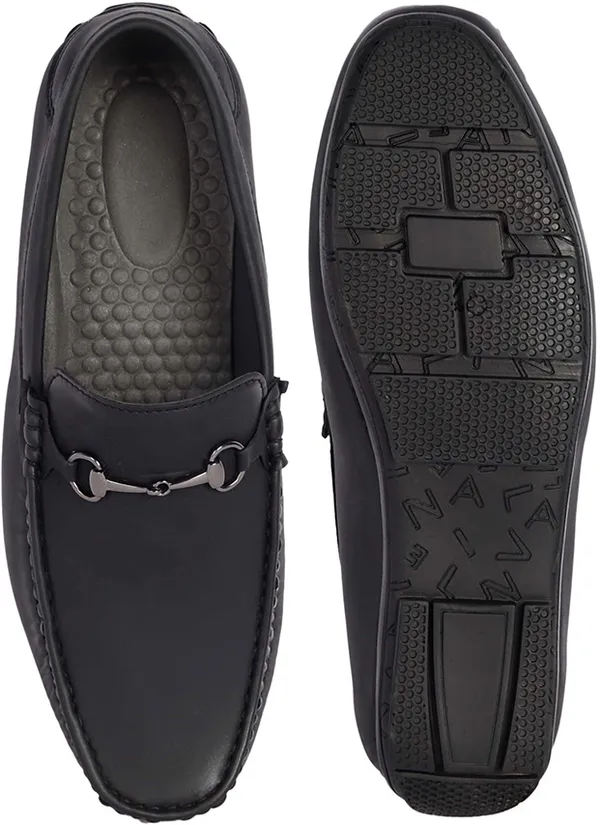 Black_&_Natural_Synthetic_Leather_Slip-On_Loafers_For_Men