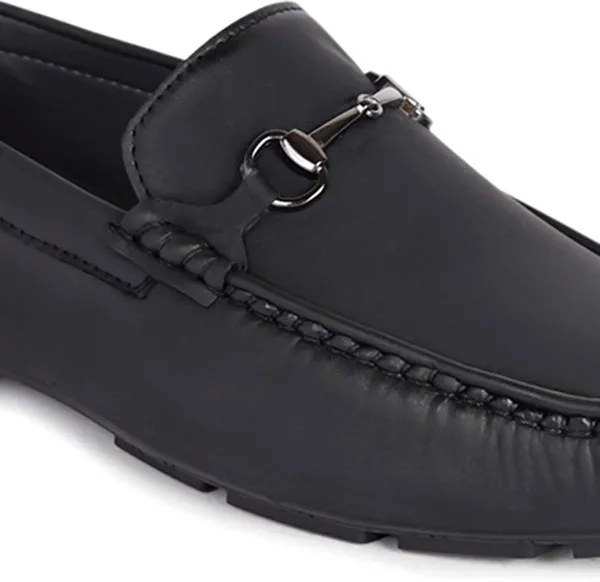 Black_&_Natural_Synthetic_Leather_Slip-On_Loafers_For_Men