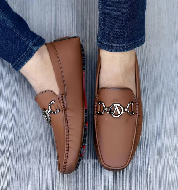 Tan_Synthetic_Leather_Slip-On_Loafers_For_Men