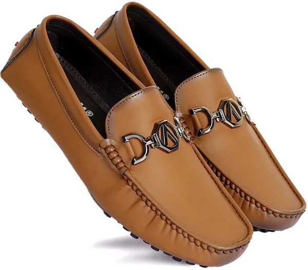 Tan_Synthetic_Leather_Slip-On_Loafers_For_Men