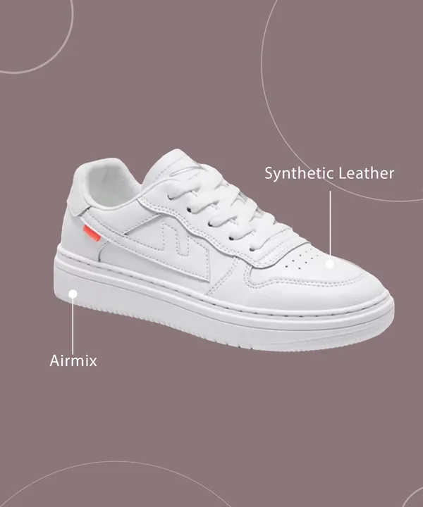 White_Synthetic_Leather__Sneakers_For_Men