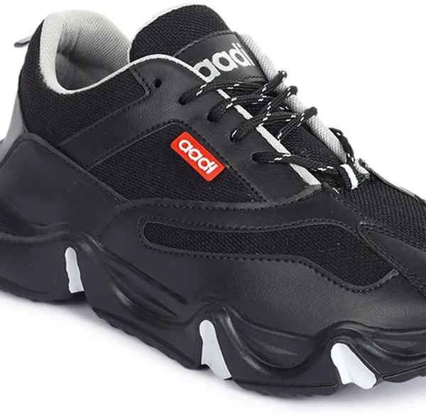 Black_Synthetic_Leather_Lace-Ups_Walking_Shoes_For_Men