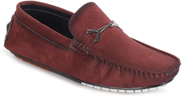 Maroon_Suede_Slip-On_Loafers_For_Men
