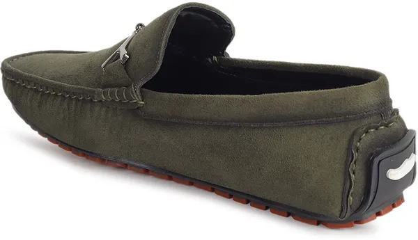 Olive_Suede_Slip-On_Loafers_For_Men