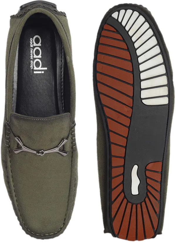 Olive_Suede_Slip-On_Loafers_For_Men