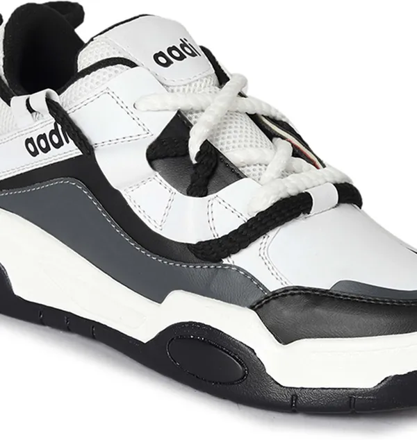 White_Synthetic_Lace-Ups_Sneakers_For_Men