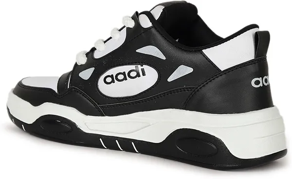 Black_&_White_Synthetic_Lace-Ups_Sneakers_For_Men