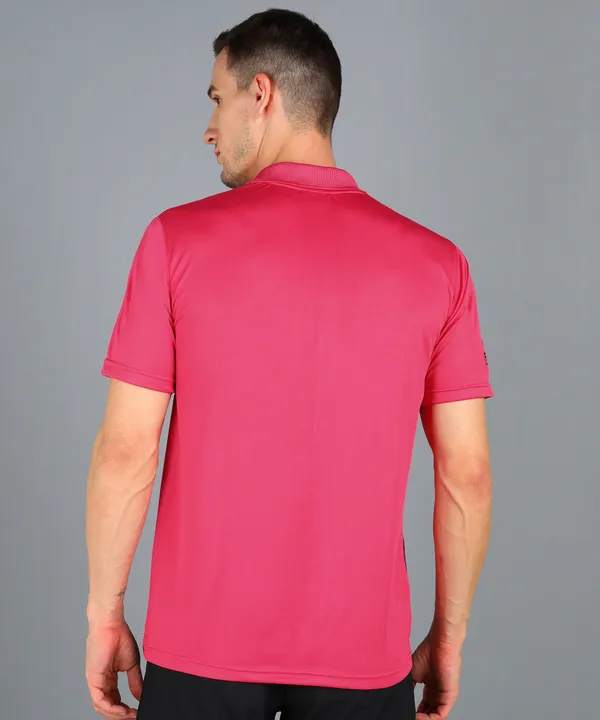 Magenta_&_Black_Polo_T-Shirt_For_Men