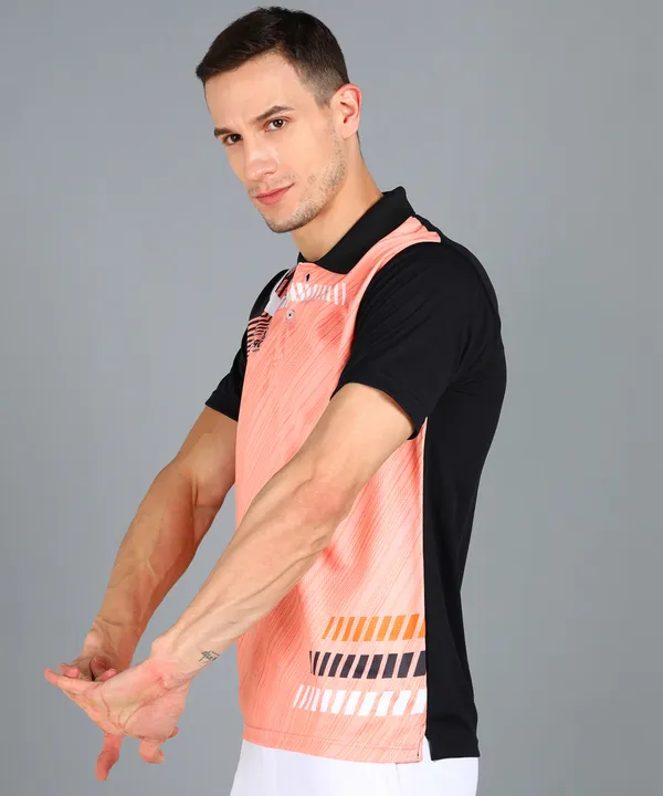 Black_&_Orange_Polo_T-Shirt_For_Men