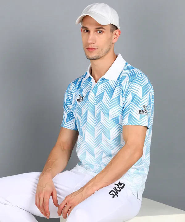 White_&_Firoji_Polo_T-Shirt_For_Men