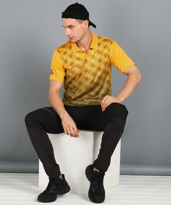 G.Yellow_&_Black_Polo_T-Shirt_For_Men