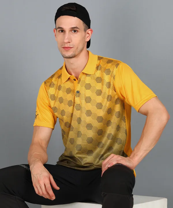G.Yellow_&_Black_Polo_T-Shirt_For_Men