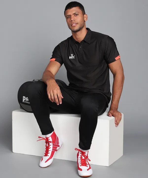 Black_&_Orange_Polo_T-Shirt_For_Men