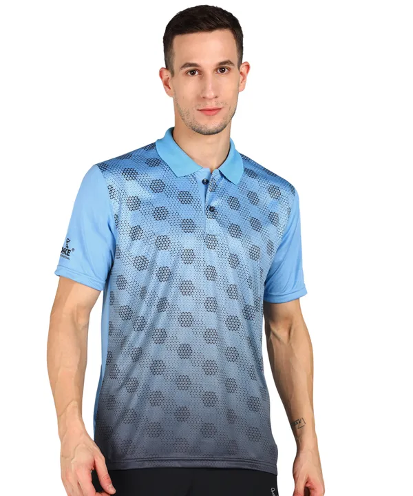 Sky_Blue_&_Black_Polo_T-Shirt_For_Men