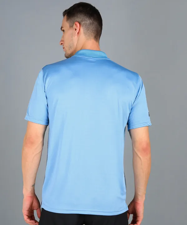 Sky_Blue_&_Black_Polo_T-Shirt_For_Men