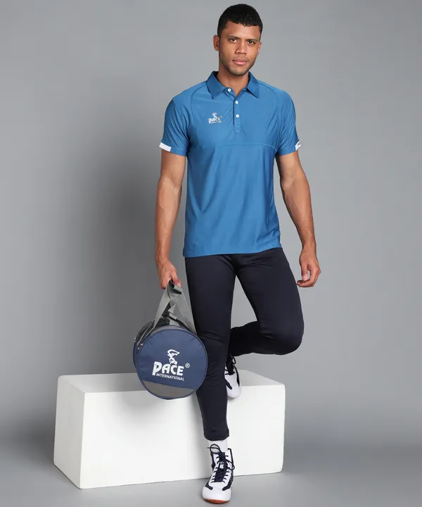Airforce_Blue_&_White_Polo_T-Shirt_For_Men