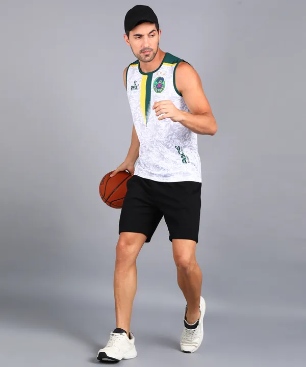 White_&_Green_&_Yellow_Sleeveless_T_Shirt_For_Men