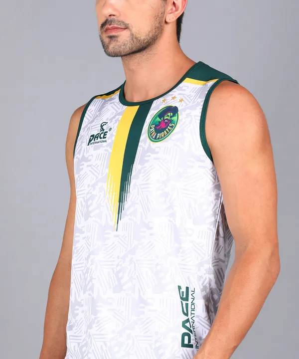 White_&_Green_&_Yellow_Sleeveless_T_Shirt_For_Men