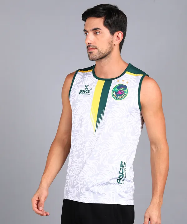 White_&_Green_&_Yellow_Sleeveless_T_Shirt_For_Men