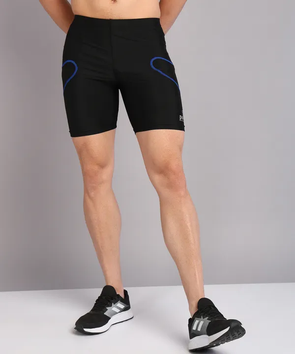 Pace International Black Royal Blue Compression Tights For Men