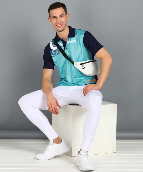 Navy_Blue_&_Firoji_Polo_T-Shirt_For_Men
