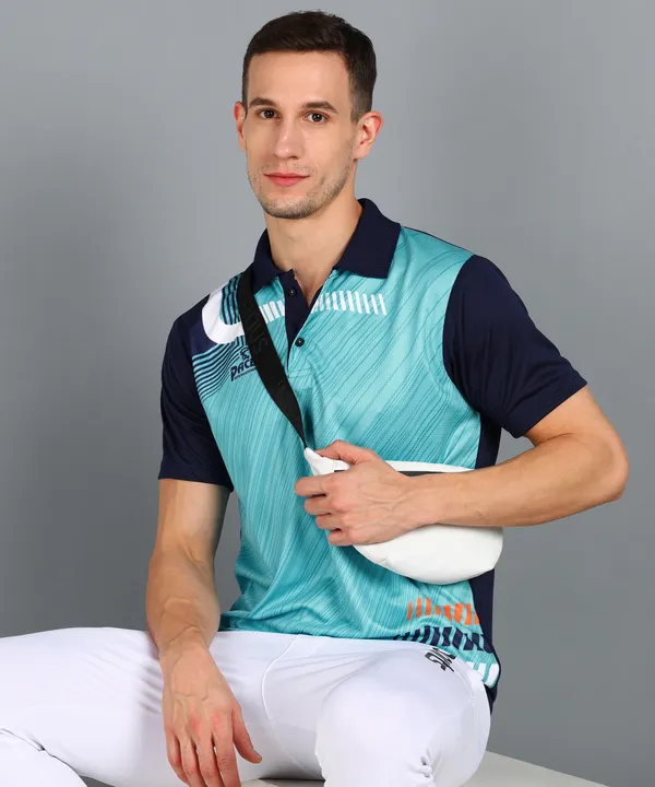 Navy_Blue_&_Firoji_Polo_T-Shirt_For_Men