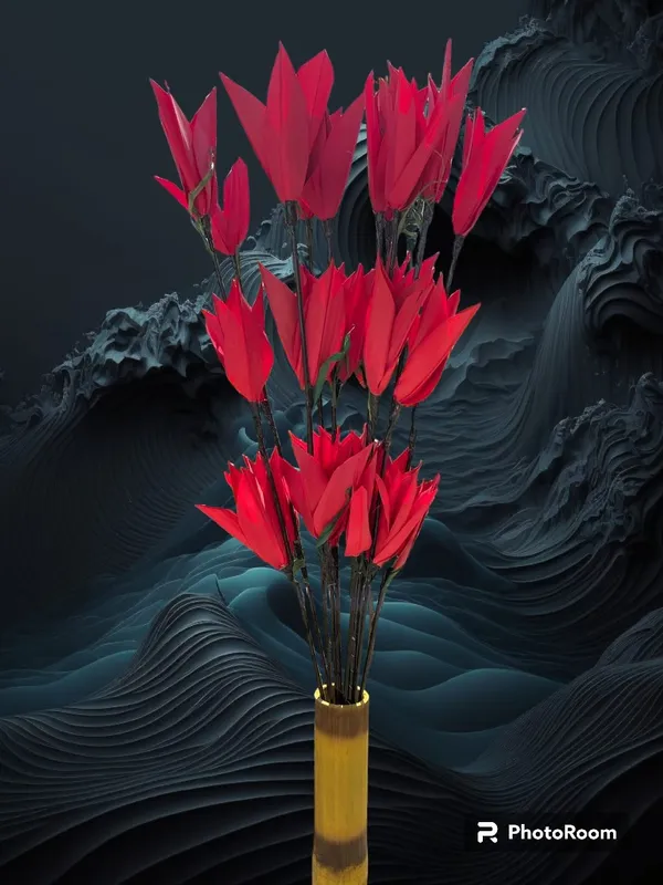 Red_Dry_Ice_Apple_Plant_Leaf_Big_Flower(Handicrafts,Pack_Of_5)