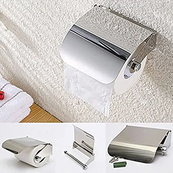 Silver_Candela_Toilet_Tissue_Paper_Roll_Holderdispenser_With_Lid_-_Stainless_Steel_Bathroom