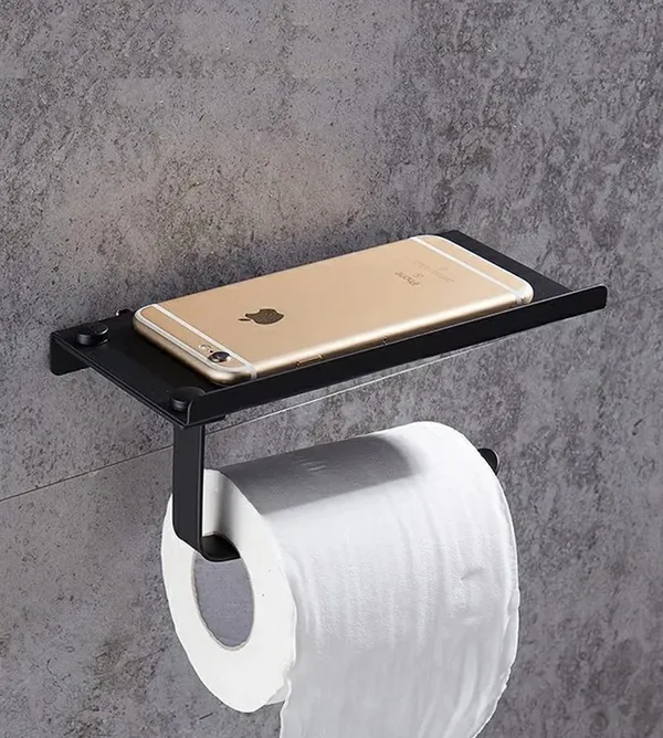 Black___Candela_Stainless_Steel_Rectangular_Toilet__Tissue_Paper_Roll_Holder_Iron_Toilet_Paper_Holder