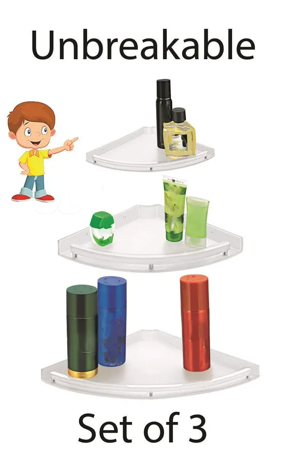 Pack_Of_3_White_Candela_Unbreakable_Crystal_Clear_Plastic_Bathroom_Corner_Shelves