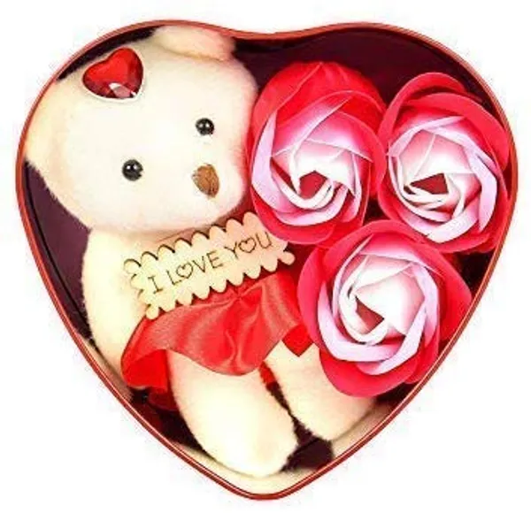 Multicolor___Candela__Artificial_Heart-Shaped_Box_And_Teddy_And_Roses_1_Small_Cute_Teddy_3_Fragrant_Rose_Bud_Petal_Soap_1_Heart_Shape_Tin_Box_1_Wooden_Heart_Tag_(Multi_Color)