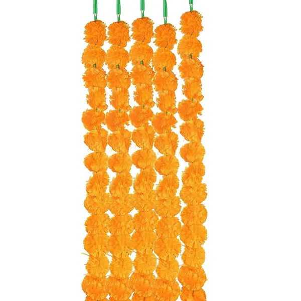 Pack_Of_5__Mustered_Candela_Artificial_Marigold_Flowers_For_Decoration