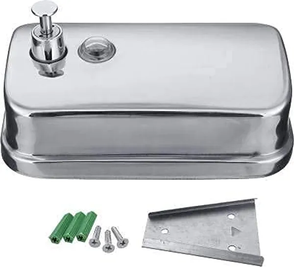 Silver___Candela_Stainless_Steel_Soap_Dispenser-800Ml|Push_Button_Wall_Mounted_Dust_And_Rust_Proof_Use_For_Kitchen_Bathroom_Home_Office_Hotels_Rooms_Restaurants.