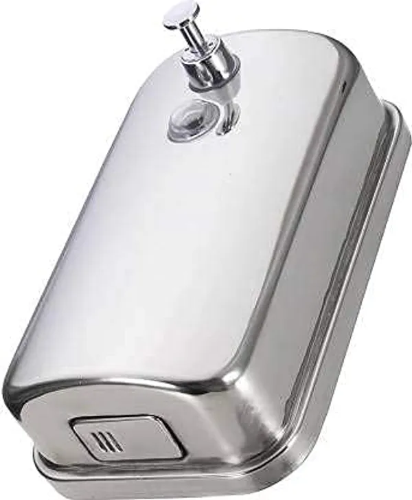 Silver___Candela_Stainless_Steel_Soap_Dispenser-800Ml|Push_Button_Wall_Mounted_Dust_And_Rust_Proof_Use_For_Kitchen_Bathroom_Home_Office_Hotels_Rooms_Restaurants.