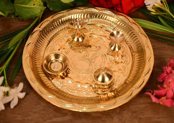Golden__Candela_Puja_Thali_For_Home_And_Temple_Use_Copper_Pack_Of_1