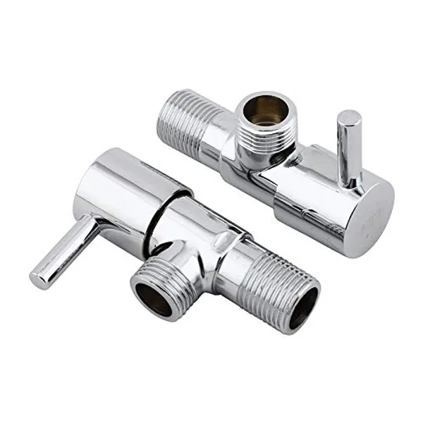 Pack_of_2_Angle_Valve_with_wall_flange,_Chrome_finish,_tap_Connector,_stop_cock-HEAVY_QUALITY_STAINLESS_STEEL,QUARTER_TURN_ACTION_(2_PCS_SET_WITH_FLANGE_CAPS)