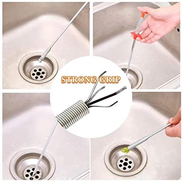Silver___Candela_Snake_Shower_Sink_Clogged_Drain_Hair_Remover_Relief_Cleaning_Tools_Stainless_Steel_Catcher_Plastic_Barbed_Gripper_For_Bathroom_Kitchen_Bathtub_Toilet_Sewers_Pipe