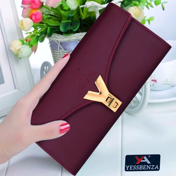 Maroon_Casual_Formal_Synthetic_Leather_Ladies_Y_Twist_Lock_Clutch