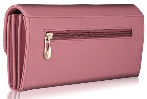 Peach_Handcrafted_Synthetic_Leathers_Ladies_Clutch_Wallet_Casual_Party_Forma_Sportss
