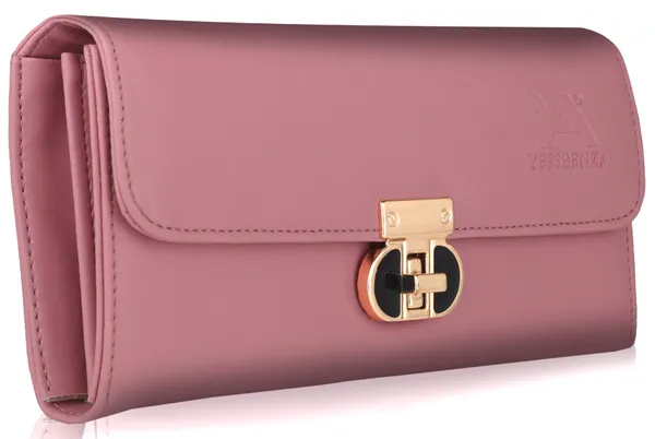 Peach_Handcrafted_Synthetic_Leathers_Ladies_Clutch_Wallet_Casual_Party_Forma_Sportss