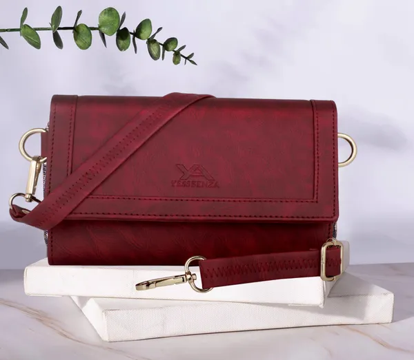 Maroon_Faux_leather_Sling_bag_for_Womens_&_Girls