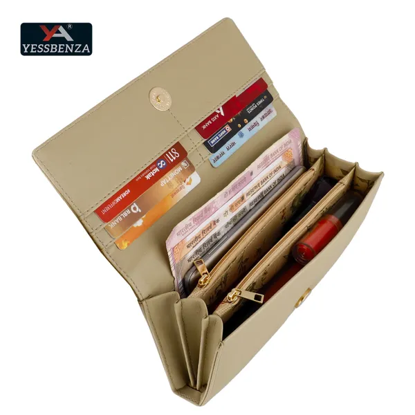 Beige_Solid_Casual_Handclutches:_Women'S_Synthetic_Faux-Leather_Magnetic_Button