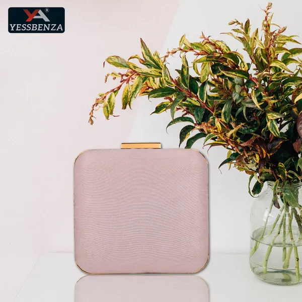 Peach_Polycotton_Fabric_Hand_Side_Slings_Party_Clutch_Bag_For_Women