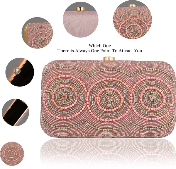 Peach_Embroidery_Blended_Cotton_Twist_Clasp_Clutch_Bag_For_Parties