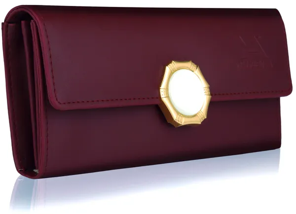 Maroon_Quality_Synthetic_Leather_Twist_Lock_Envelop_Closure_Clutch_Bag