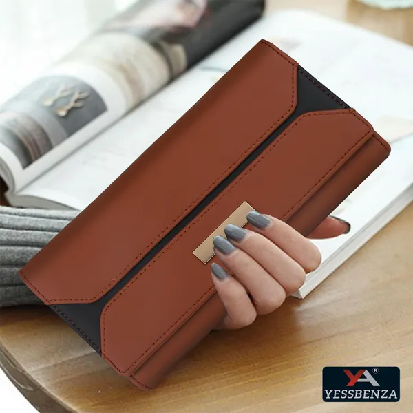 Tan_Hand_Clutch_Bag_With_Synthetic_Leather_And_Polyster/Cotton_Materials