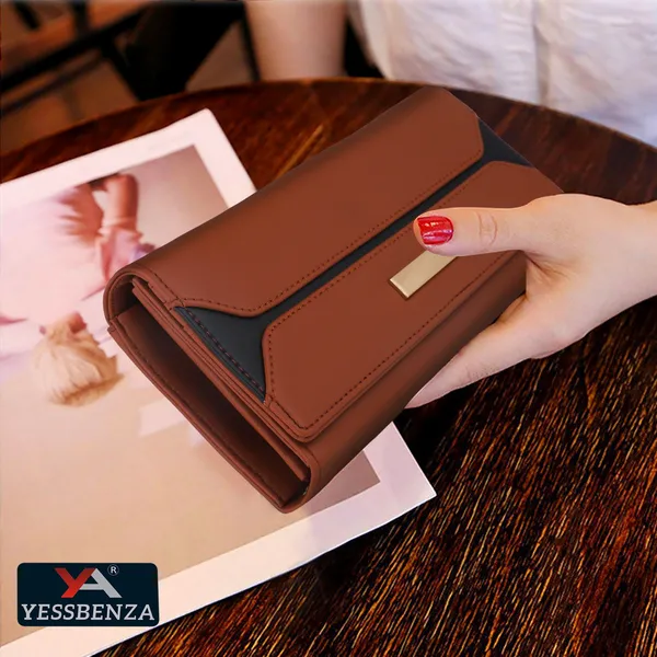 Tan_Hand_Clutch_Bag_With_Synthetic_Leather_And_Polyster/Cotton_Materials